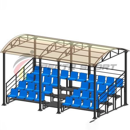 Купить Трибуна для зрителей 4 ряда на 34 места с навесом и перилами в Мичуринске 
